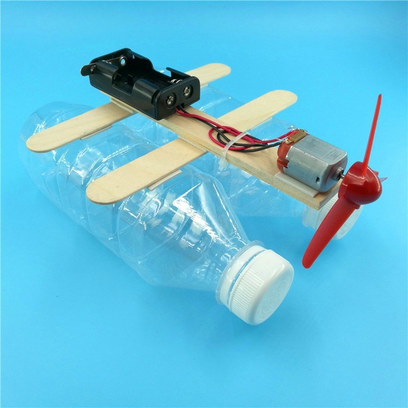 科技小制作小发明 diy电动风力小船 小学生科学实验玩具 水上飞机