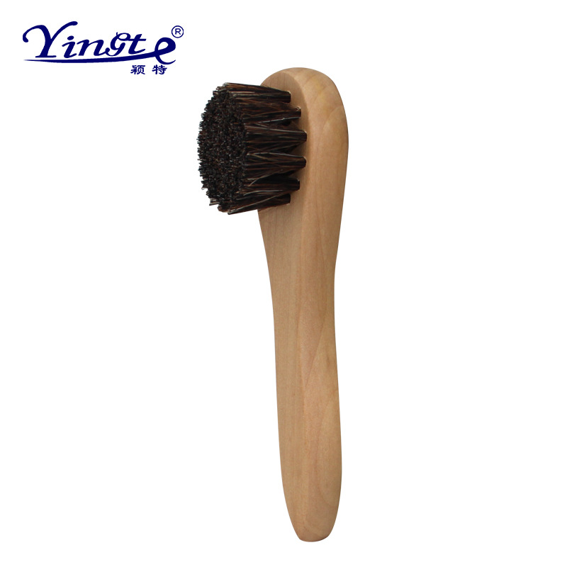 Drywall woodiness Horsehair shoe brush Leatherwear leather shoes Cleaning brush Oil brush Shoe brush Polishing brush