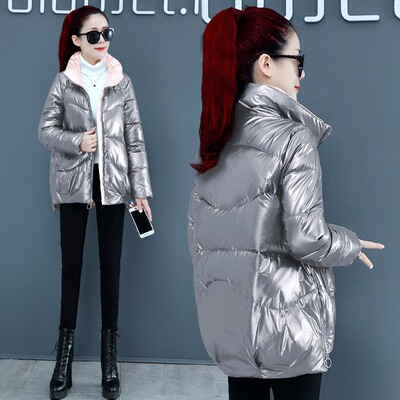 免洗亮面羽绒棉服女装2020今年冬装新款轻薄亮皮棉衣外套短款棉袄|ms