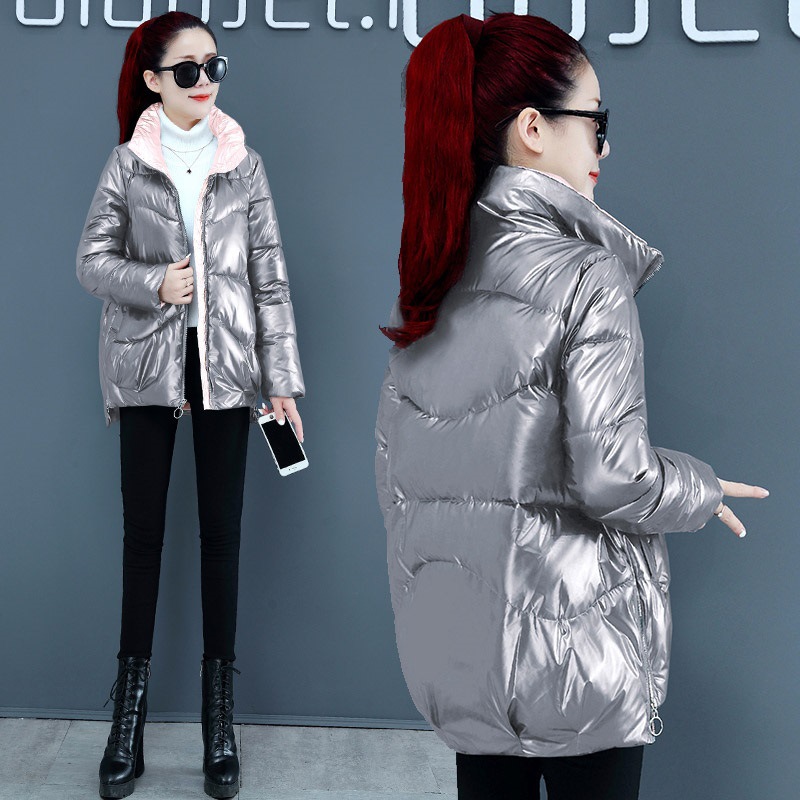 免洗亮面羽绒棉服女装2020今年冬装新款轻薄亮皮棉衣外套短款棉袄|ms