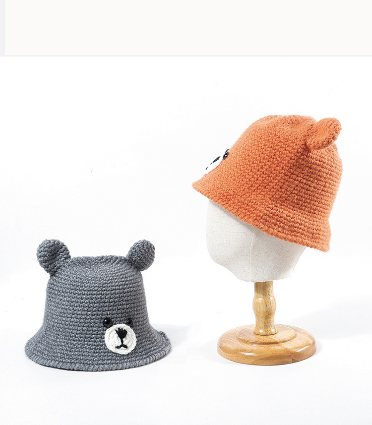 Hot Selling Cute Bear Warm Woolen Parent-child Hat display picture 7
