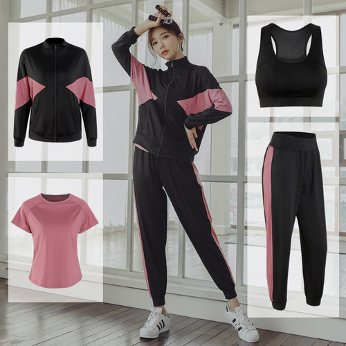 Plus-size yoga set for women, long-sleeved loose-fitting slimming set for plus-size women, autumn and winter quick-drying running and exercise fitness set