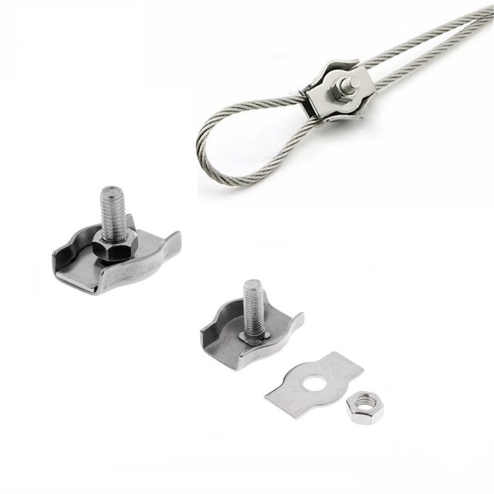 Steel wire rope flat single clamp head stainless steel 304 brake tightening device factory wholesale various clamps clips