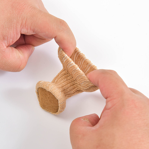 Table leg cover knitted door handle protective cover round bottom table and chair leg cover thickened wear-resistant anti-slip cartoon wool protective pad