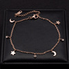 Golden cute sexy ankle bracelet stainless steel, Korean style, 18 carat, pink gold, does not fade
