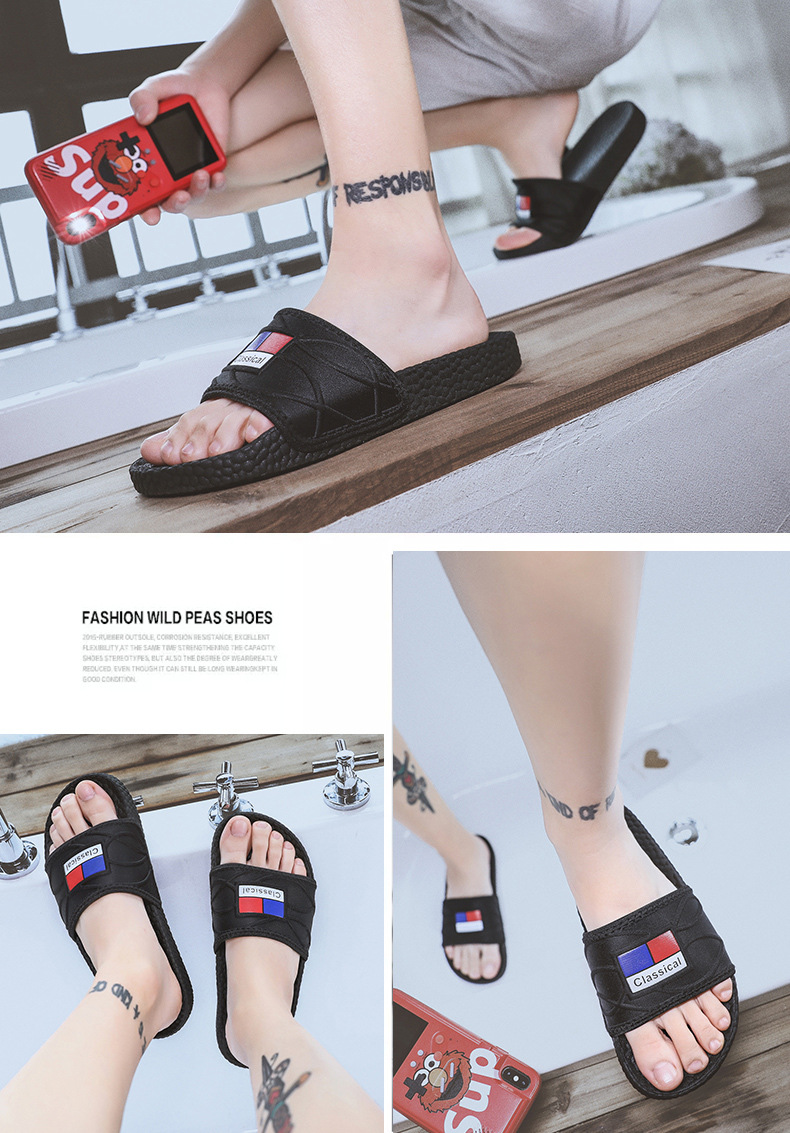 Lu 'an Summer slide Coconut Slippers for Adult men, anti-slip outdoor casual fashion, one-line trendy slippers, with a feeling of stepping on feces undefined