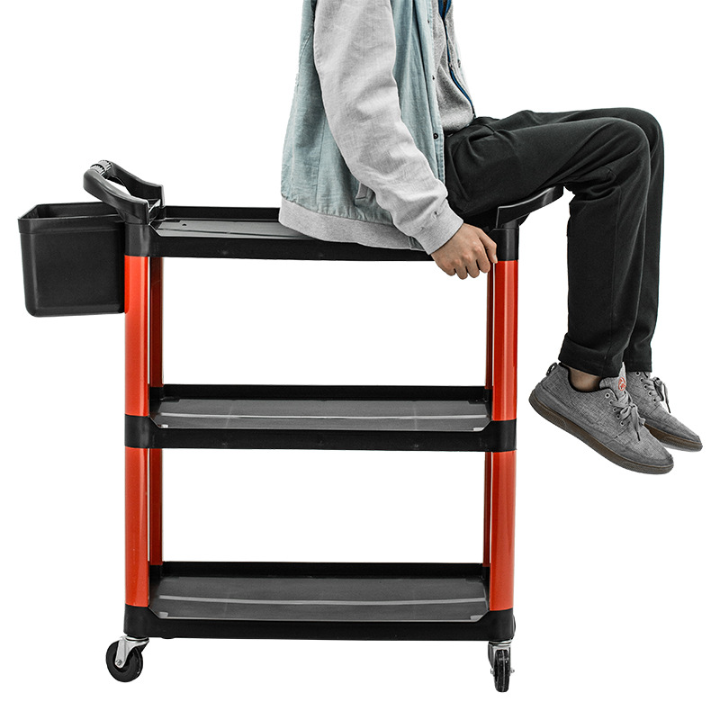 酒店餐厅收餐车推车 三层送餐收碗车塑料饭店商用移动批发|ms