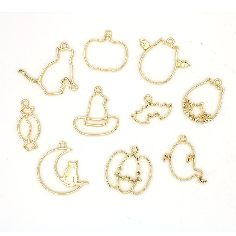 uv drop glue alloy frame Halloween jewelry frame crystal drop glue model diy pendant pendant alloy accessories