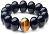 Cross -border explosion 6/8/10/12/14 % imitation agate tiger eye stone bright black natural stone men's bracelet