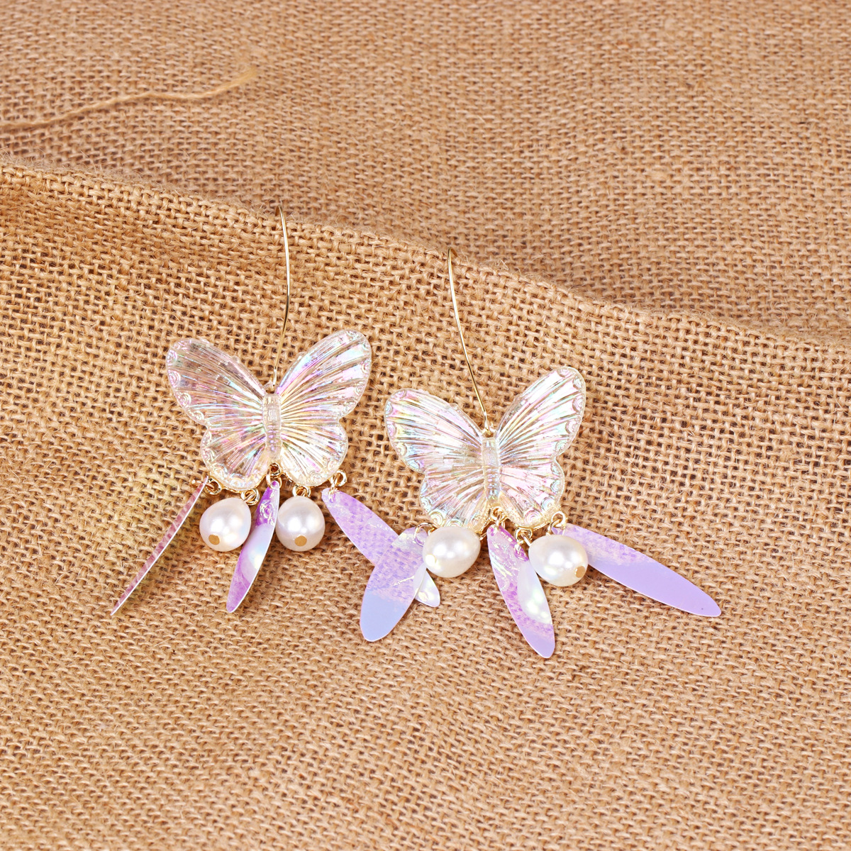 Neue Mode Geometrische Acrylplatte Schmetterling Wassertropfen Perlenohrringe Für Frauen display picture 14