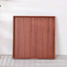 现代简约长方形木制托盘家用水杯茶水盘酒店水果零食干果盘