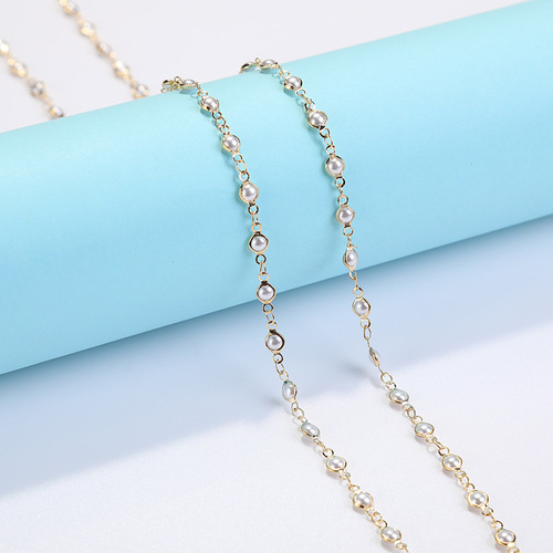 Korean retro transparent glasses chain Korean fashion chain anti-fall necklace trendy glasses hanging chain pearl necklace
