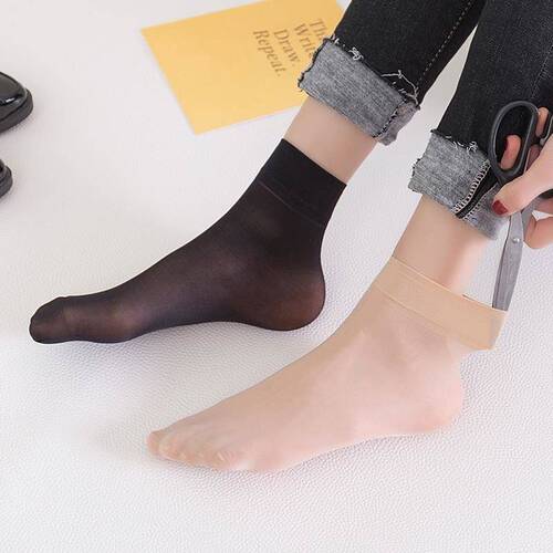 Spring and Autumn steel wire socks, wear-resistant and anti-snagging, women's short socks, ultra-elastic and ultra-soft, won't tear, velvet socks