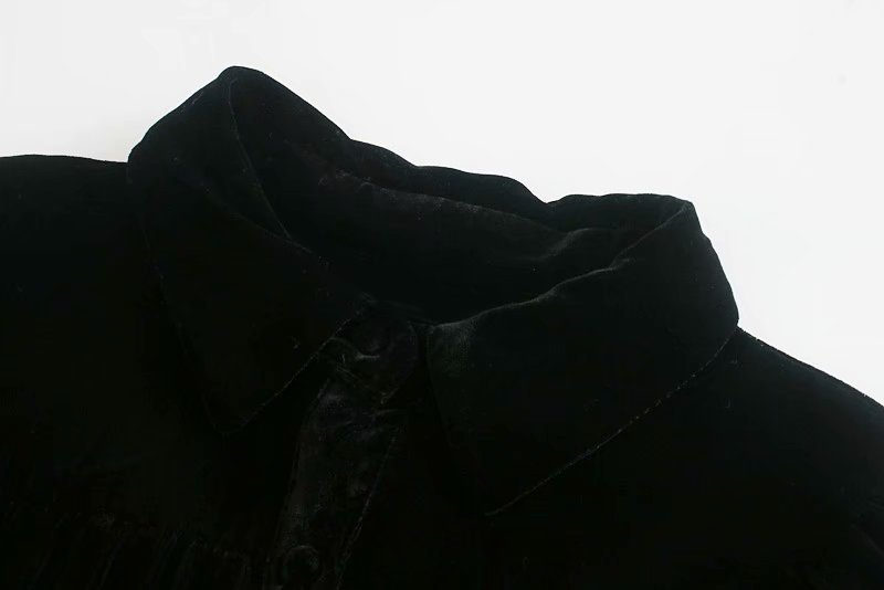 black velvet shirt dress  NSAM8822