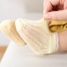 加工定制夏季婴童婴儿袜子 透气网眼儿童船袜网眼蕾丝边宝宝短袜