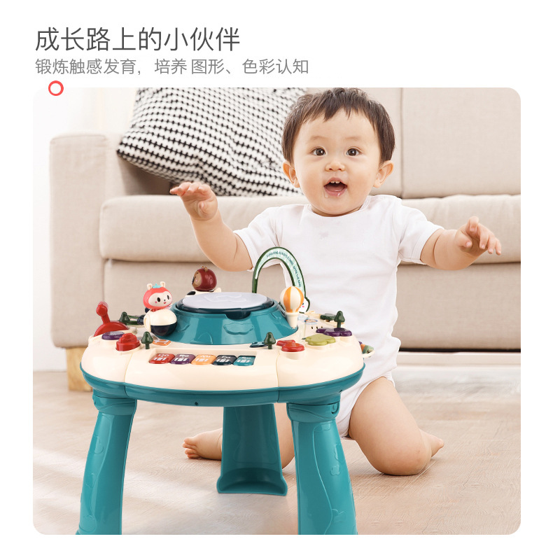 Mesa de aprendizaje de inteligencia para niños bebé mesa de juegos multifunción mesa de juguetes de música bebé iluminación educación temprana juguetes educativos