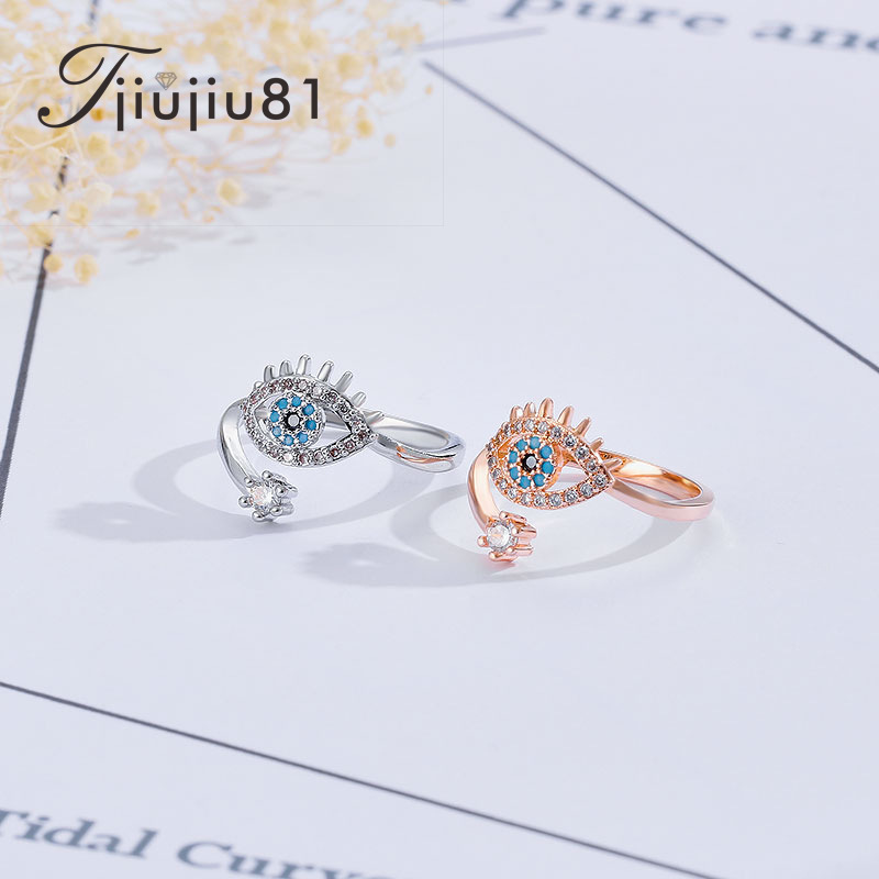新款欧美跨境专供首饰复古个性恶魔之眼时尚戒指女款饰品批发