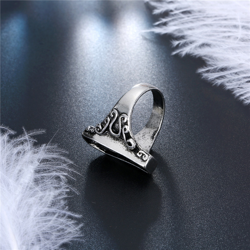 Vintage Silver Ring Dripping Open Grim Reaper Ring display picture 2