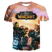 亞馬遜熱賣  魔獸世界3D男士短袖上衣 3D數碼印花男士T恤一件定制