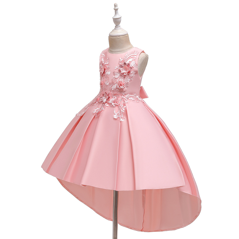 Supply Girl Trailing Dress Skirt Children Dress Pettiskirt Flower Girl Wedding Gown Wholesale Nihaojewelry display picture 11