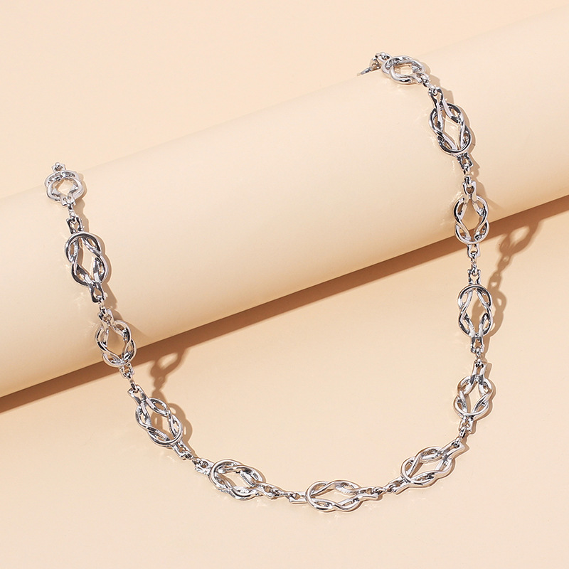 25g Weight Necklace Classification Wedding, Travel Occasion Women'S Gender Gold, Silver Color Simple New  Knot Necklace 9