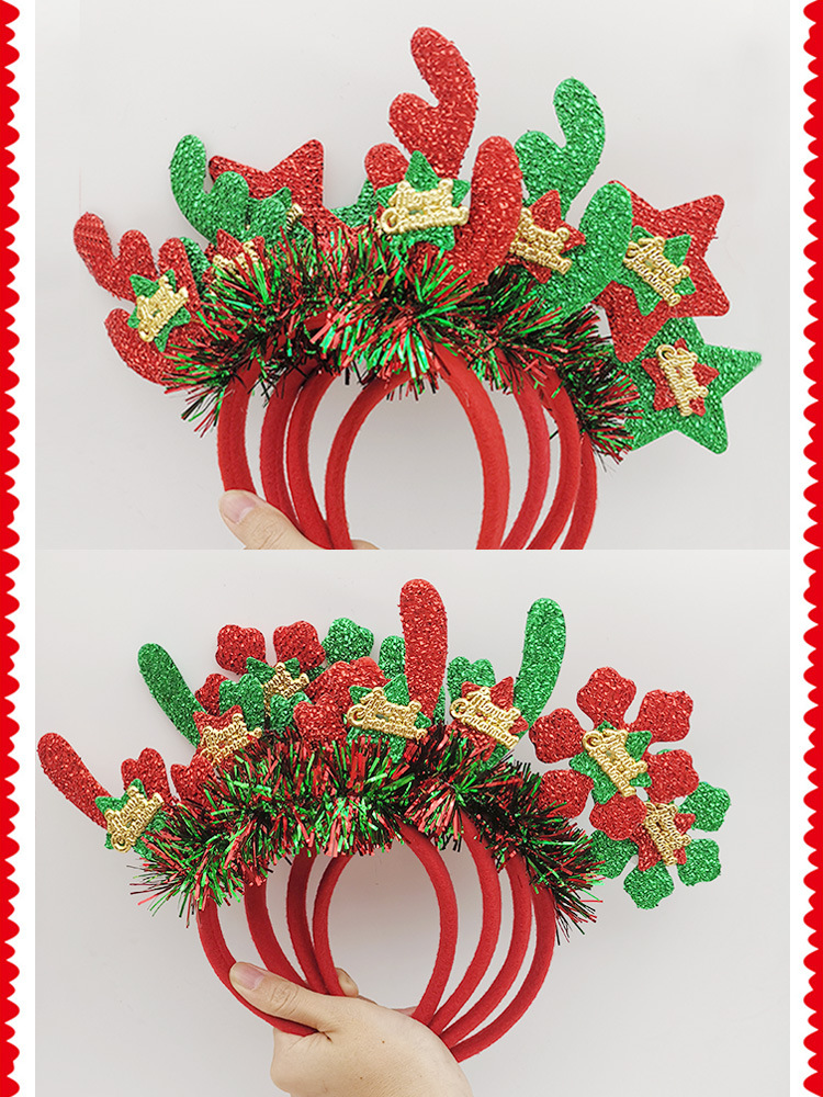 Christmas headbands, Christmas headwear decorations, hair accessories for children, girls, princesses, little girls, Christmas antler headbands for girls detail image 2