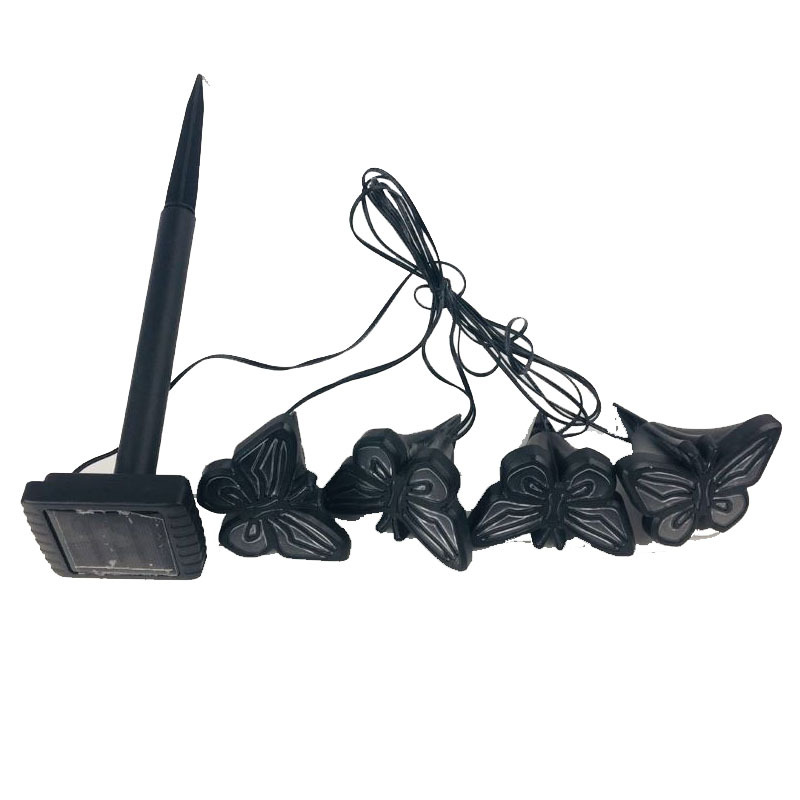 太陽能蝴蝶戶外防水花園節(jié)日裝飾LED地插彩燈串