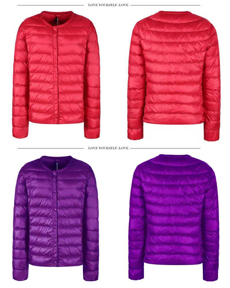 Women's Down Jacket Korean Style Short Duck Down Embroidered Letters Bright Face main image 1