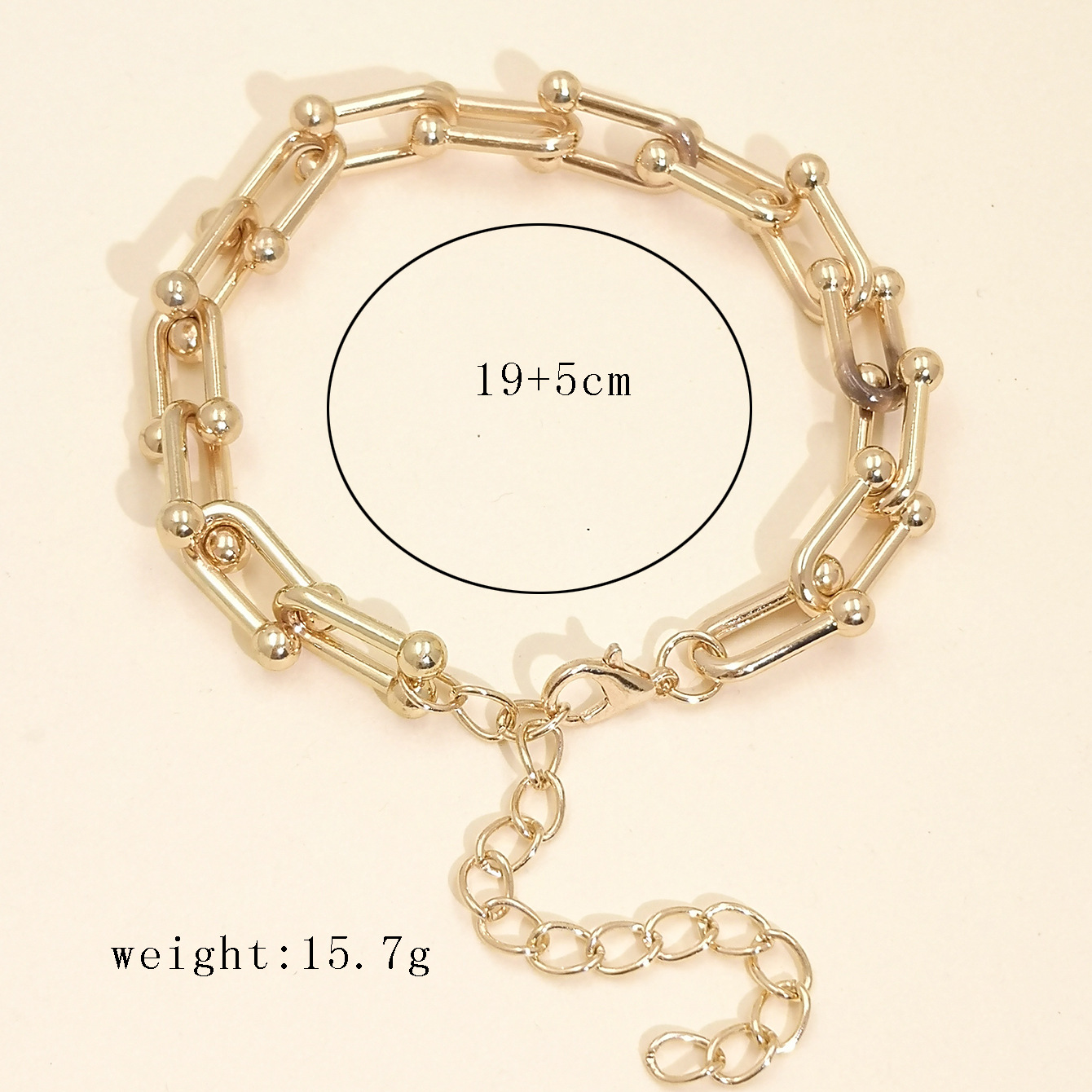 Korean Bracelet  Cold Style  Simple French Metal Alloy Baroque Bracelet For Women Wholesale display picture 5