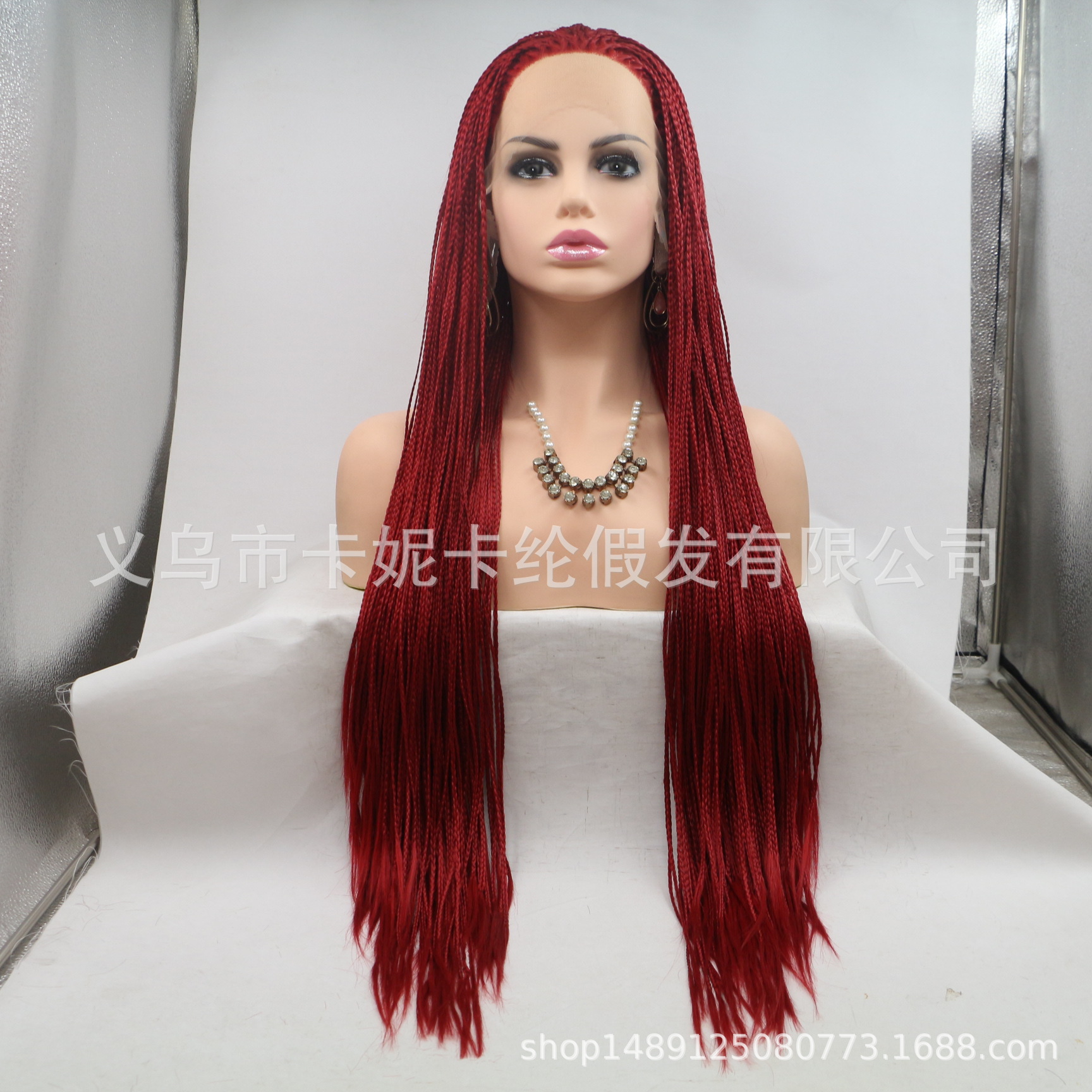 Peluca trenzada de tres hebras de moda europea y americana