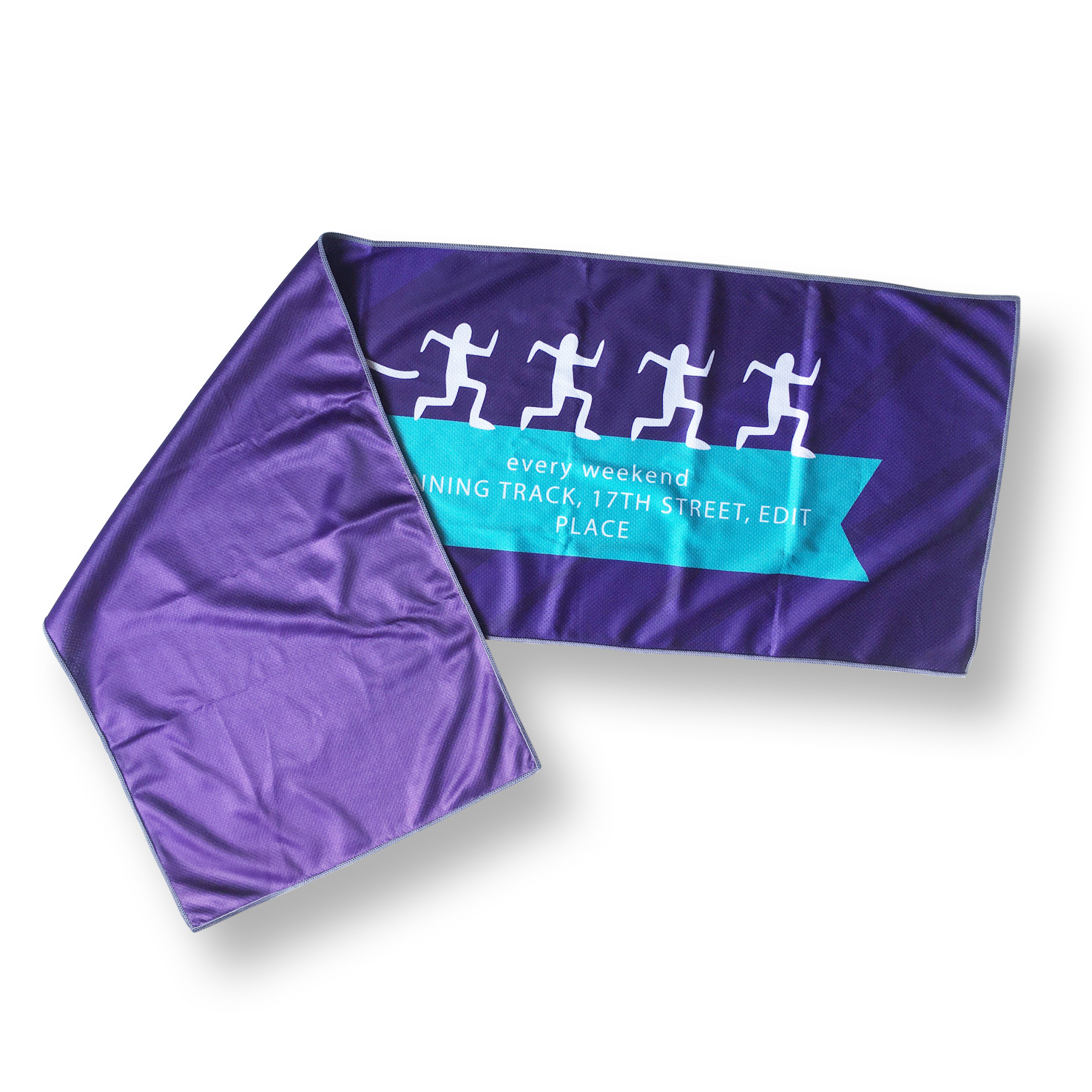 运动健身冰感毛巾冷感冰凉巾厂家直供 冰丝跨境运动冷感毛巾制作