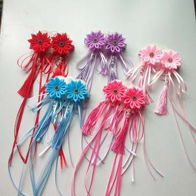 2020新款儿童汉服头饰 超仙古风发饰 宝宝古装流苏飘带发夹发卡批|ms