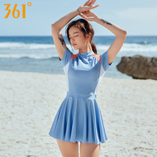 361泳衣女分体平角裙式遮肚显瘦聚拢修身时尚韩国仙女范游泳衣