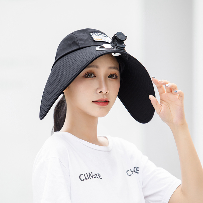 风扇帽子多功能可充电女夏天出游防晒大沿帽网红款大弯檐遮阳帽潮