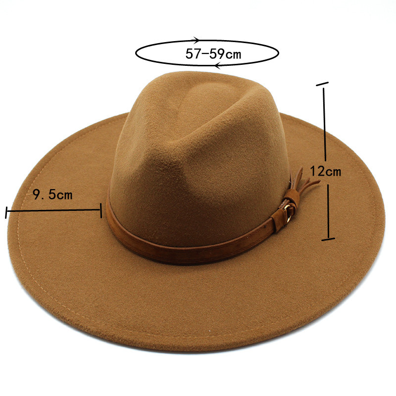 3780g Weight Fedora Hat Hats Type Unisex British Style Solid Color Flat Eaves Fedora Hat