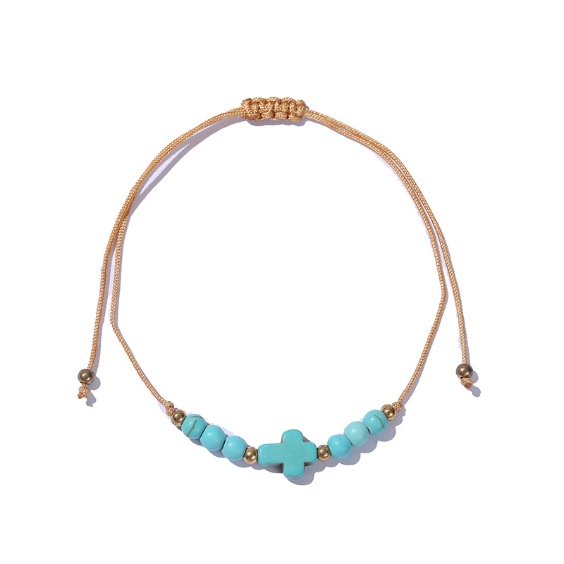 Style Ethnique Traverser Œil Alliage Turquoise Corde Tricot Femmes Bracelets display picture 6