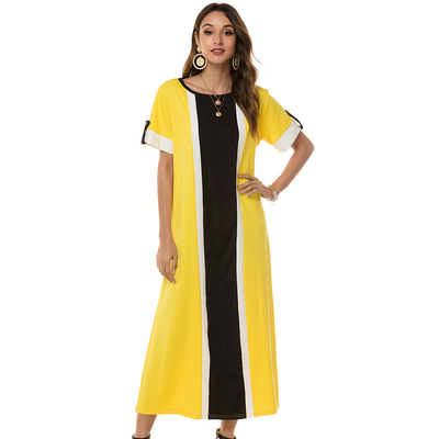 2020爆款连衣裙 拼接休闲连衣裙 wish热卖连衣裙亚马逊跨境连衣裙|ms