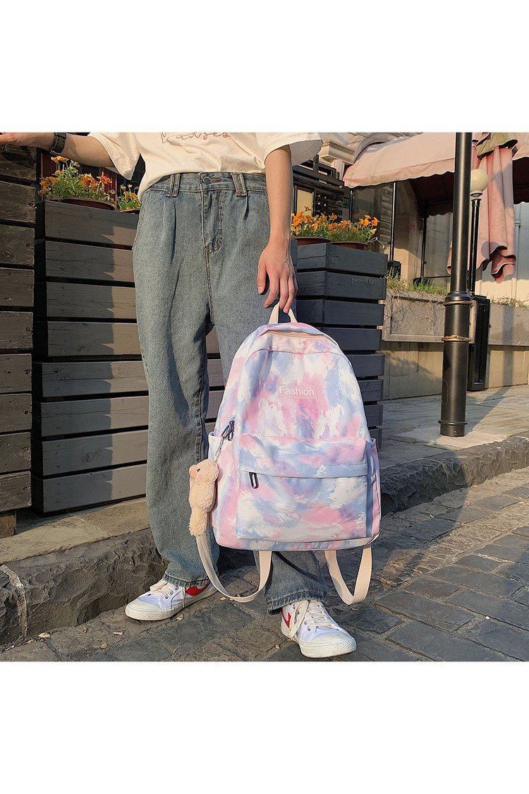 Schoolbag New Korean Fashion Gradient Color Tie-dye Girl Student Schoolbag Backpack Wholesale Nihaojewelry display picture 15