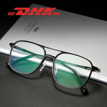新款铝镁平光镜双梁复古男士商务防蓝光眼镜可配近视厂家直销6113