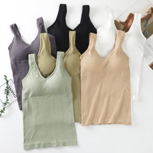 Solid color fashionable bra, long tank top, beautiful back