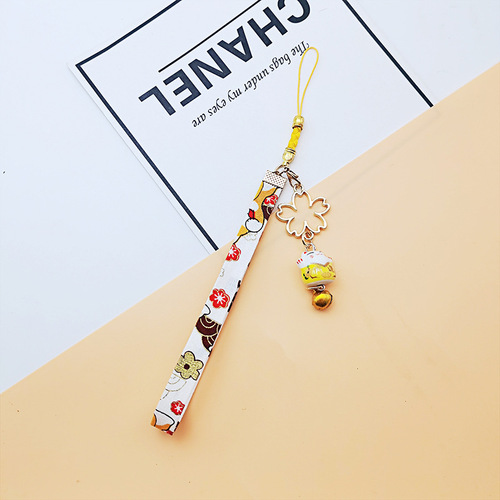 Japanese lucky cat bell mobile phone chain mobile phone pendant good luck key chain pendant U disk pendant wholesale