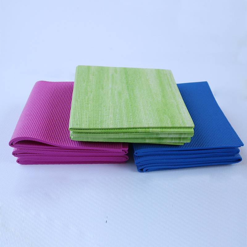 Ultra thin handheld non-slip foldable sports yoga mat PVC for gym
