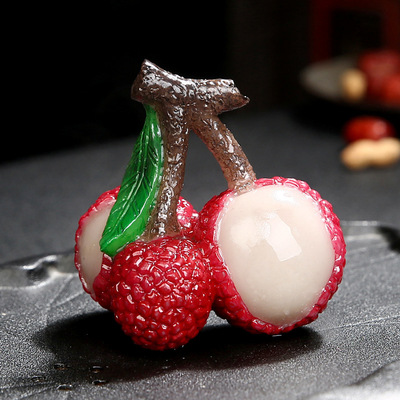 百宏兴 创意树脂变色荔枝茶宠 抖音同款可养茶玩摆件茶道厂家直销|ms