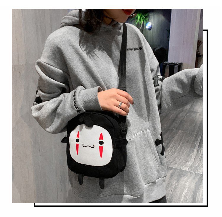 162g Weight Canvas Lining Material Zipper Closure Type Single Shoulder Strap Strap Type Crossbody Bag Bags Type Casual, Shopping Occasion Canvas Material Cartoon Pattern All Seasons Season Women's Gender Cute Style Medium Size Women's Medium Canvas Cartoon Cute Zipper Crossbody Bag 3