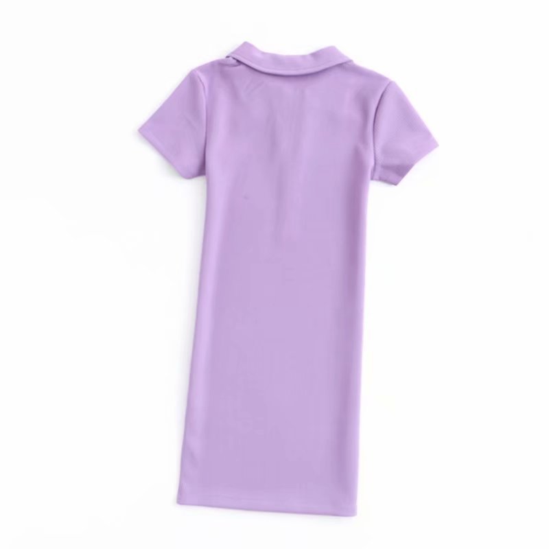  taro purple Polo slim casual dress  NSAM5049