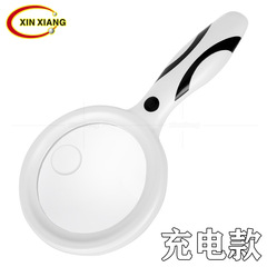 New 3-level brightness magnifying glass with 5x and 10x magnification, handheld USB charging cable, 33 LED ring light, touch switch