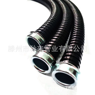 Seconds to manufacturers wholesale thick plastic coated metal hose PVC flame retardant black corrugated pipe threading pipe