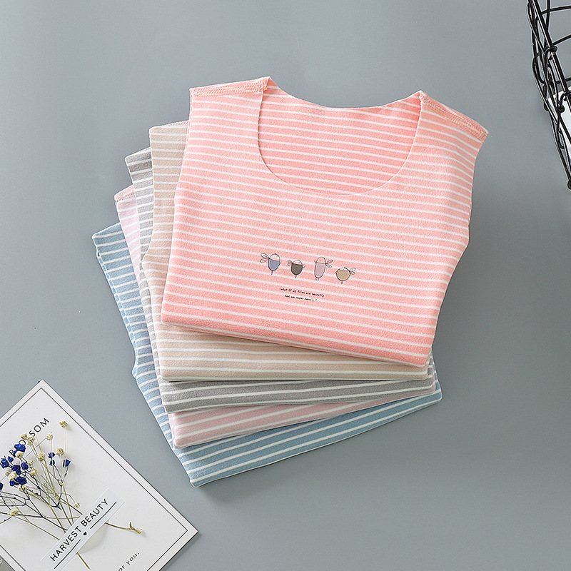 Chaleco térmico para niños, camiseta interior sin costuras, ropa interior de otoño e invierno, chaleco a rayas para niños y niñas, ropa infantil