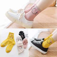 Women's Fall/Winter Mid-Calf Socks, Cartoon Cute Bear Socks, Japanese Cotton Breathable Women's Socks, Direct Manufacturer Sales