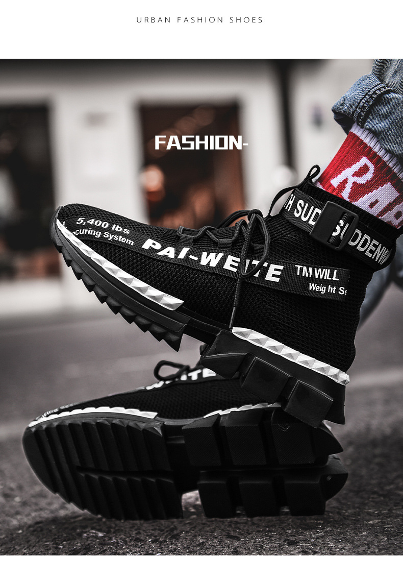 Sneakers casual da uomo in mesh traspirante plus size calzini alti, scarpe da papà, nuove scarpe alla moda per la primavera e l'estate_voghion.com